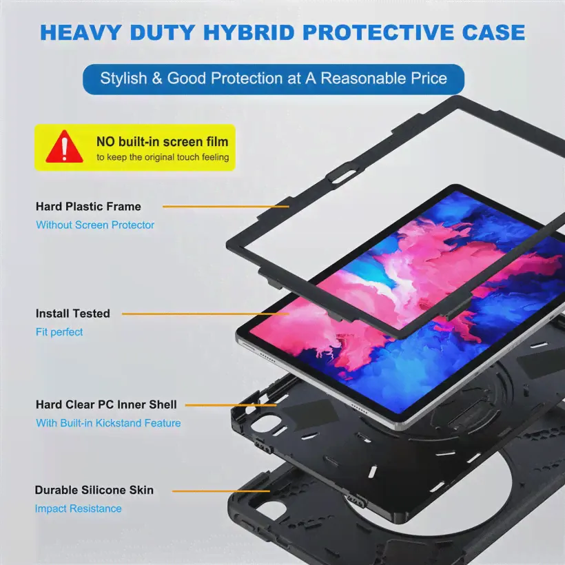 Для Lenovo Tab P11 Plus чехол TB-J616X TB-J616F Tab P11 TB-J606F J606N J606L крышка Funda вращающийся кронштейн подставка плечевой ремень (art.: 3920b55022f66)-0