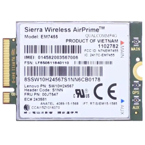 Lenovo Thinkpad X260 T460 P70 00JT547 Sierra EM7455 GOBI6000 4G LTE WWAN Module-0