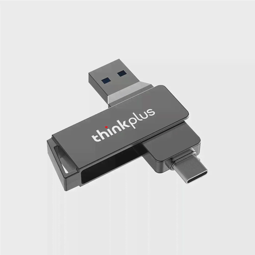 Lenovo thinkplus MU251 256 ГБ USB3.0 + Type-C Двухпортовый U-диск, Вращающийся Металлический USB-накопитель, Высокоскоростная Передача U-диска-0