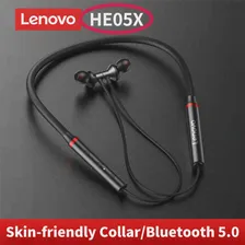 100% Оригинальные Наушники Lenovo HE05X Bluetooth 5,0, Водонепроницаемые Беспроводные Наушники с Hi-Fi Звуком, Гарнитура с магнитным шейным Ободком, Спортивные Наушники