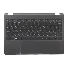 Клавиатура для ноутбука Lenovo Yoga 710-11IKB черная с черным топкейсом