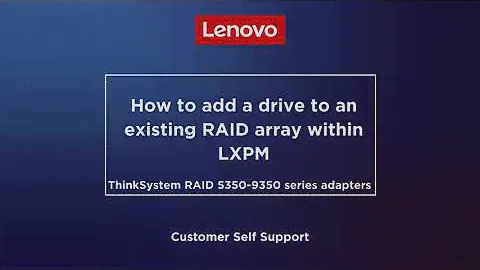 How to add a drive to an existing RAID array within LXPM