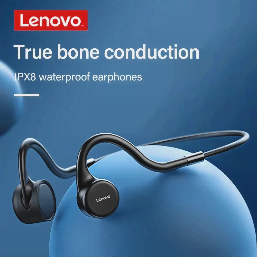 Наушники Lenovo X5 с костной проводимостью IPX8, водонепроницаемые наушники для плавания, Встроенный накопитель, 8 ГБ, гарнитура с магнитным зарядным устройством на шее-0