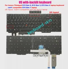 Новая американская бескаркасная клавиатура с подсветкой для ноутбуков IBM Lenovo Thinkpad E15 Gen 2, E15 Gen 3, E15 G4 серии